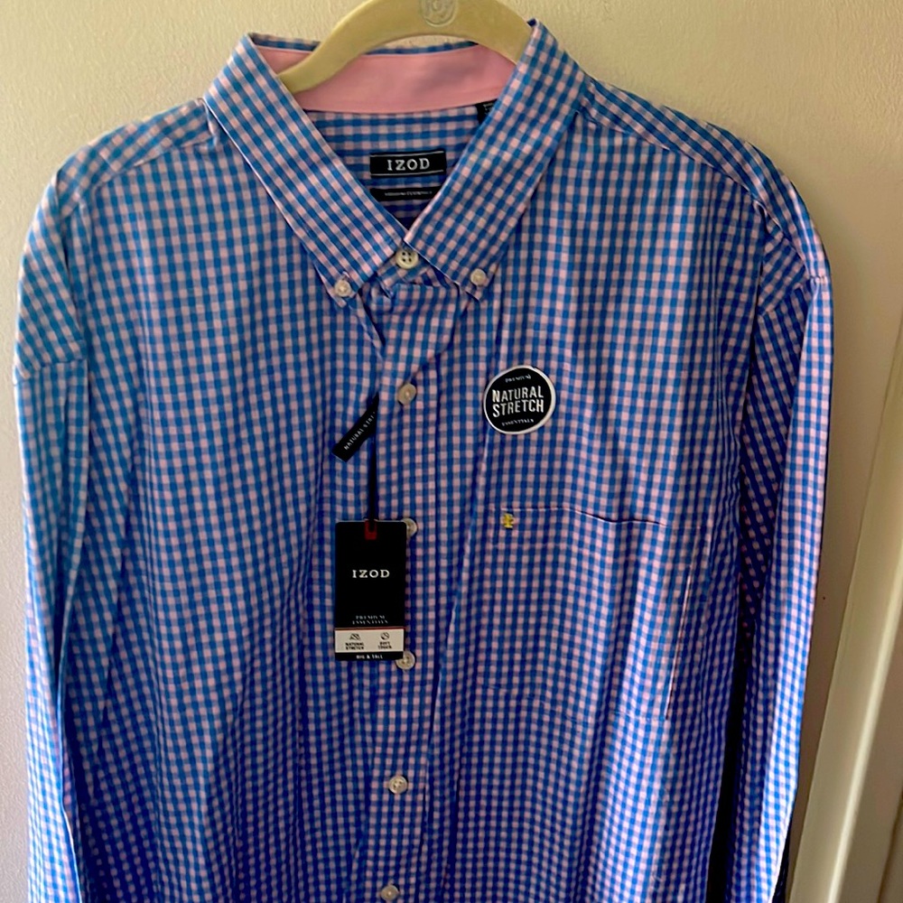 Izod Men’s Gingham Button Down Shirt XLT